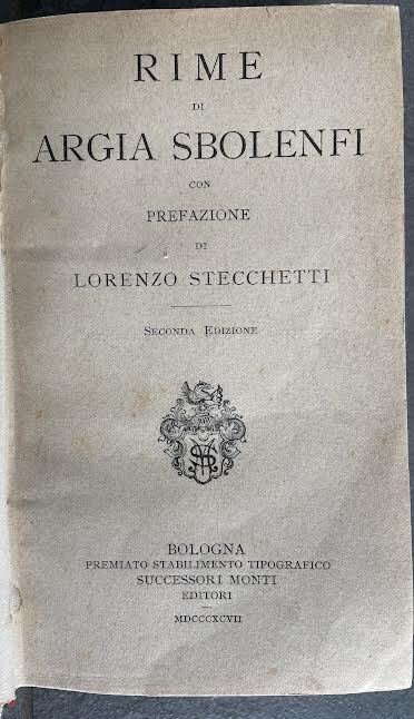 Rime di Argia Sbolenfi | Immagine principale