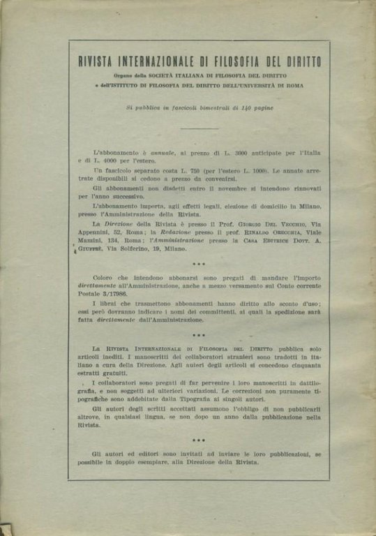 Rivista internazionale di filosofia del diritto. Anno XXXIV. Serie III. … | Immagine Gallery 4