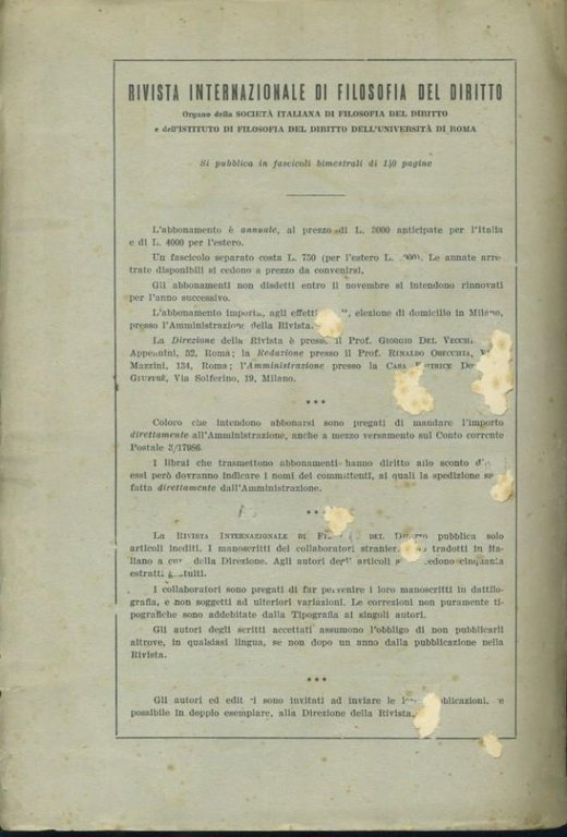 Rivista internazionale di filosofia del diritto.Anno XXXVI. Serie III. Novembre … | Immagine Gallery 4