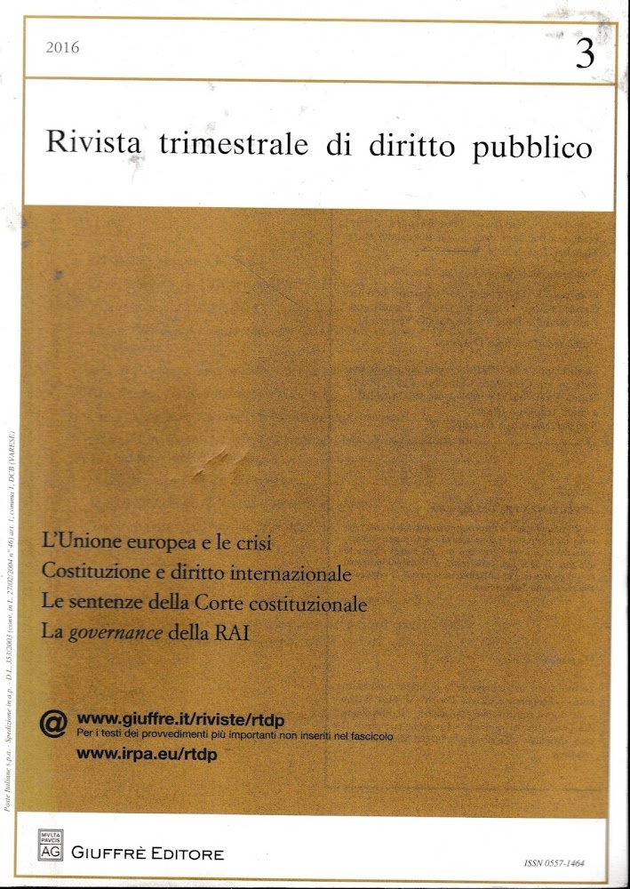 Rivista trimestrale di diritto pubblico. Fascicolo n. 3 - 2016 …