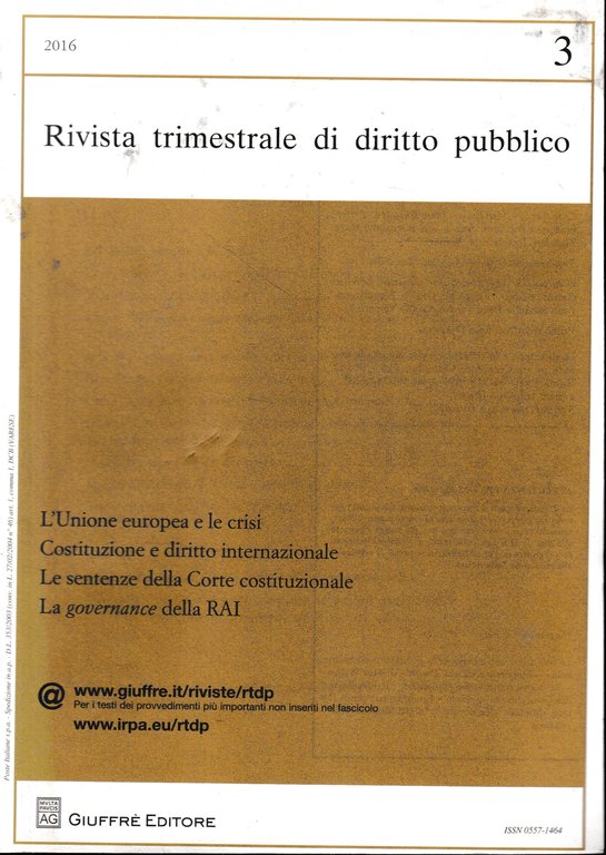Rivista trimestrale di diritto pubblico. Fascicolo n. 3 - 2016 …