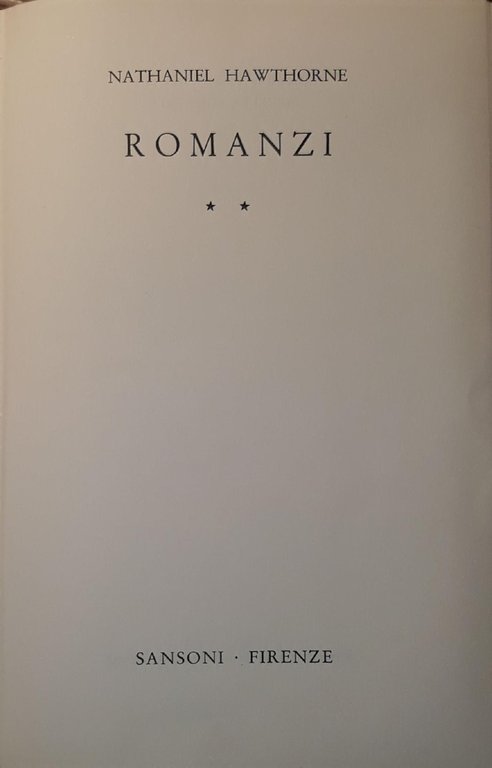 Romanzi (volume secondo)