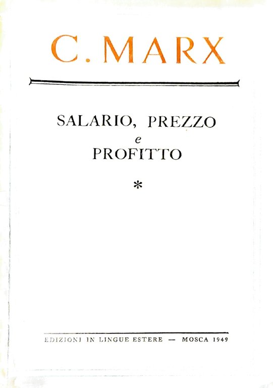 Salario, prezzo e profitto