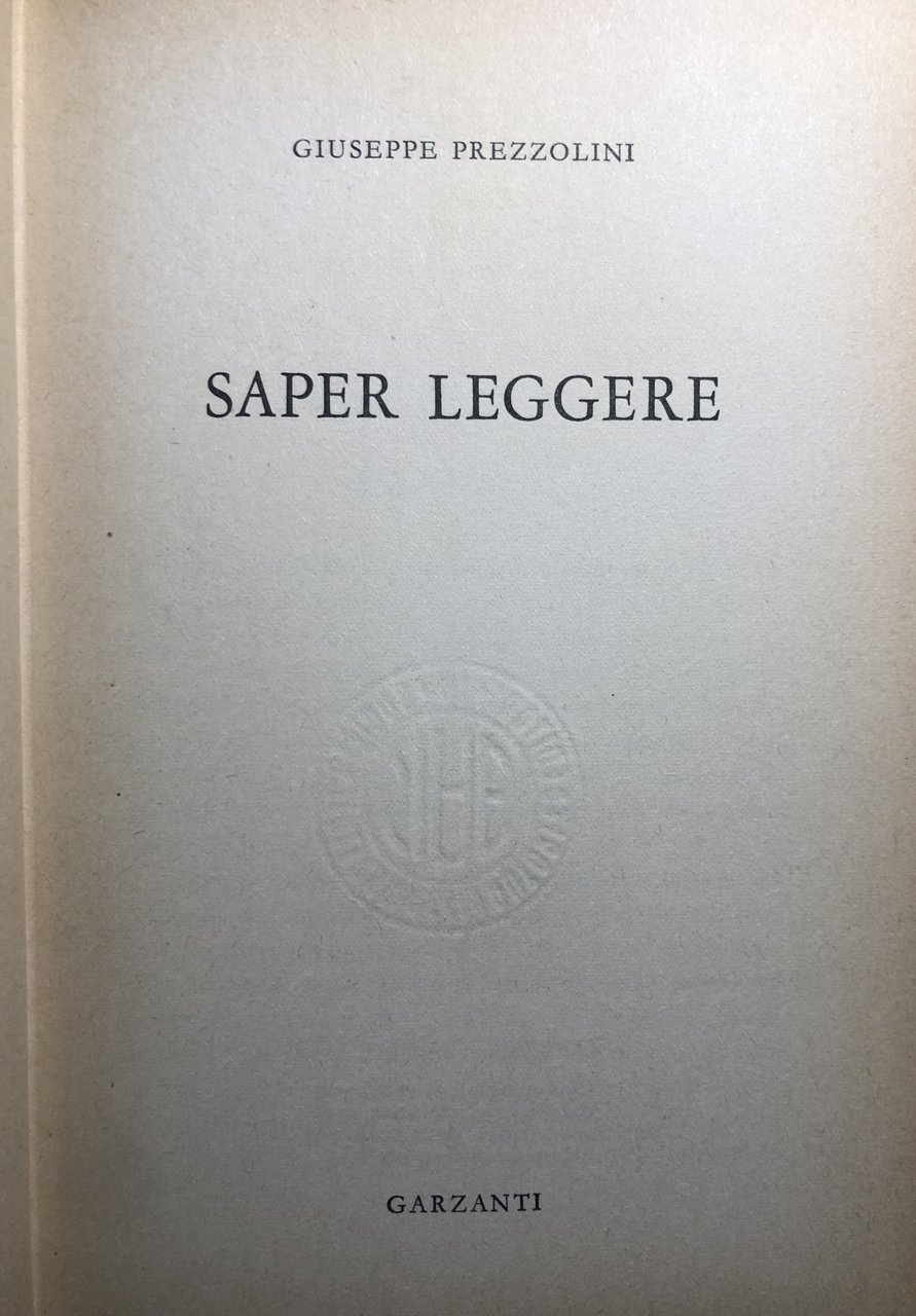 Saper leggere.