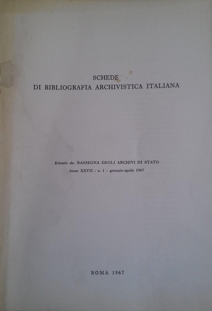 Schede di Bibliografia Archivistica Italiana