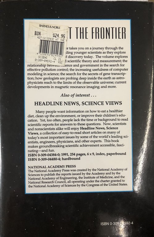 Science at the Frontier. Volume 1