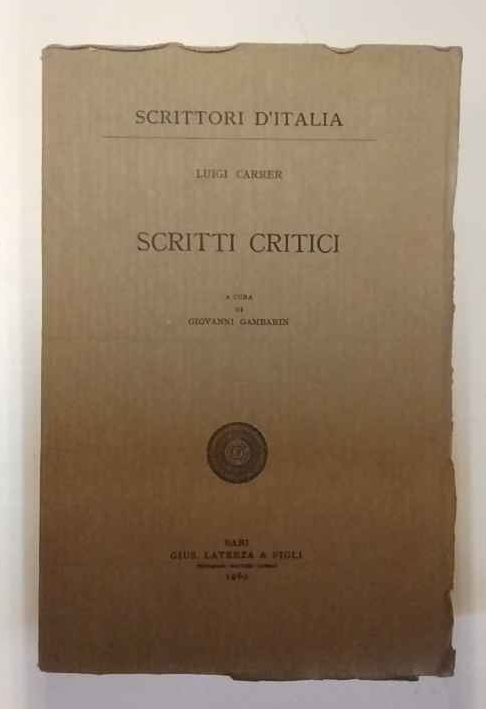 Scritti critici | Immagine principale