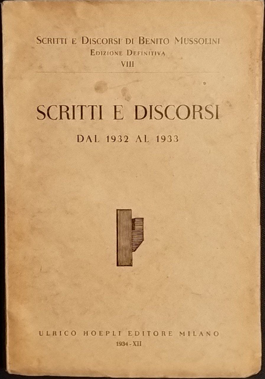 Scritti e discorsi dal 1932 al 1933