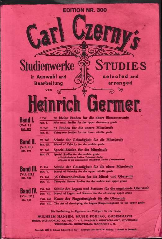 Selected Pianoforte-Studies. Edition nr. 300