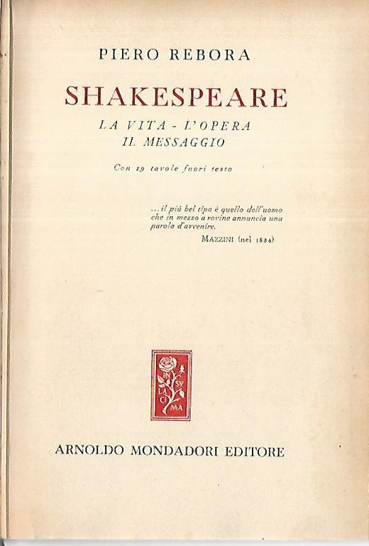 Shakespeare. La vita-L'opera- Il messaggio