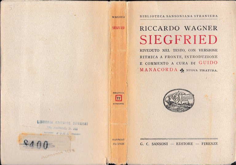 Siegfred. Testo in Tedesco a fronte