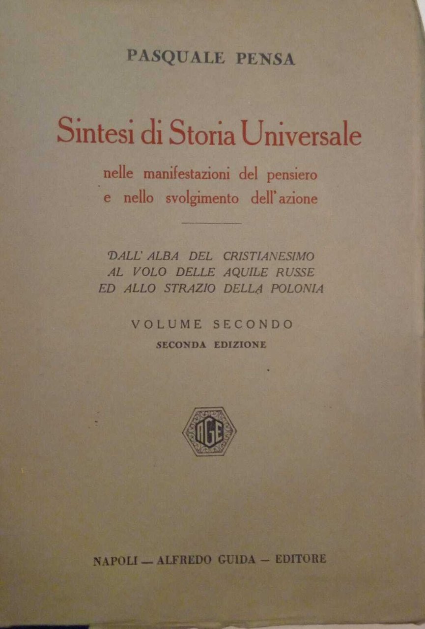 Sintesi di Storia universale (volume secondo)