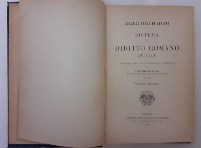 Sistema del diritto romano attuale Volume VII