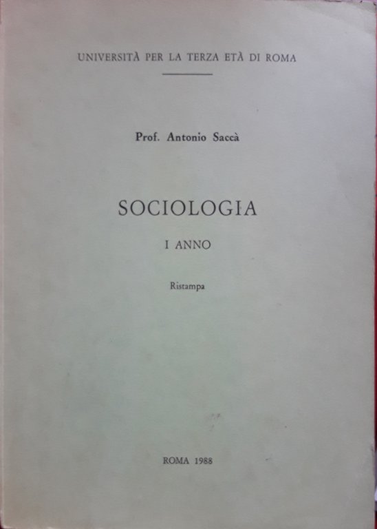 Sociologia. I anno