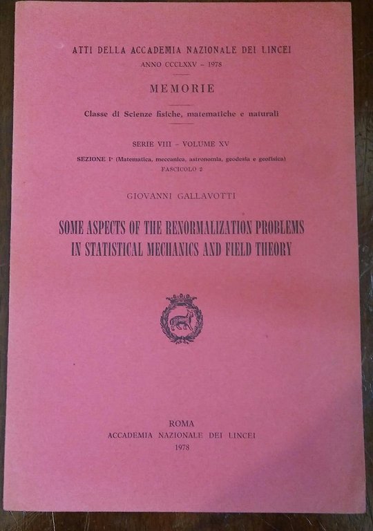 SOME ASPECTS OF THE REMORMALIZATION PROBLEMS IN STATISTICAL MECHANICS AND …