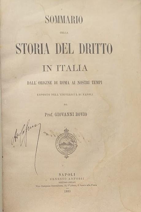 Sommario della storia del Diritto in Italia dall'origine di Roma …