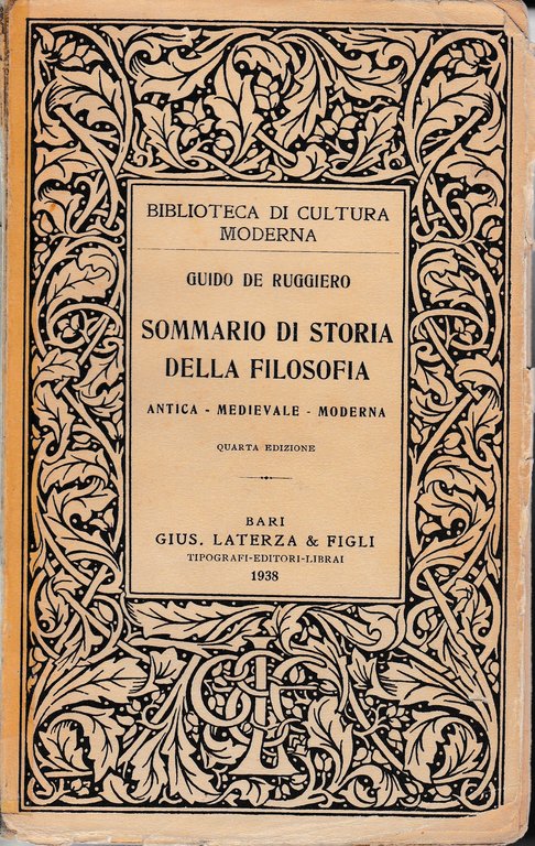 Sommario di storia della filosofia. Antica - Medievale - Moderna