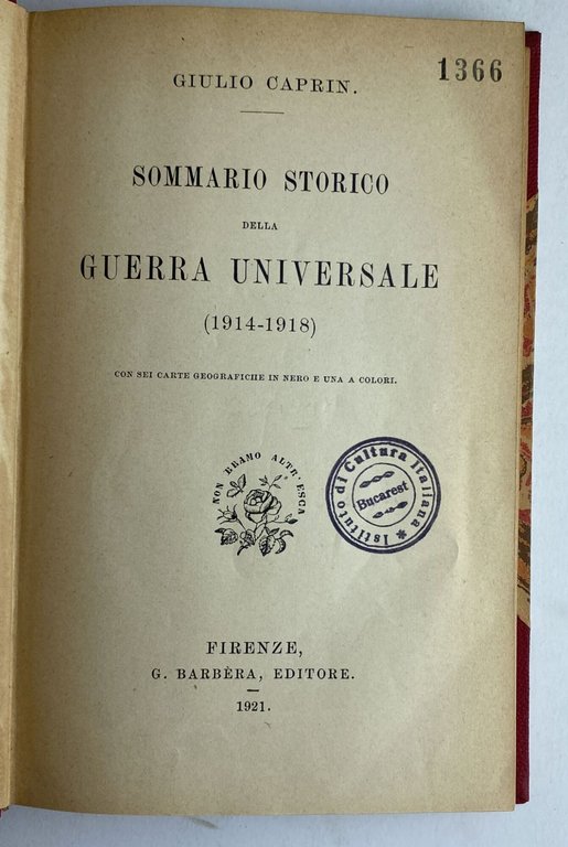 Sommario storico della guerra universale (1914-1918)