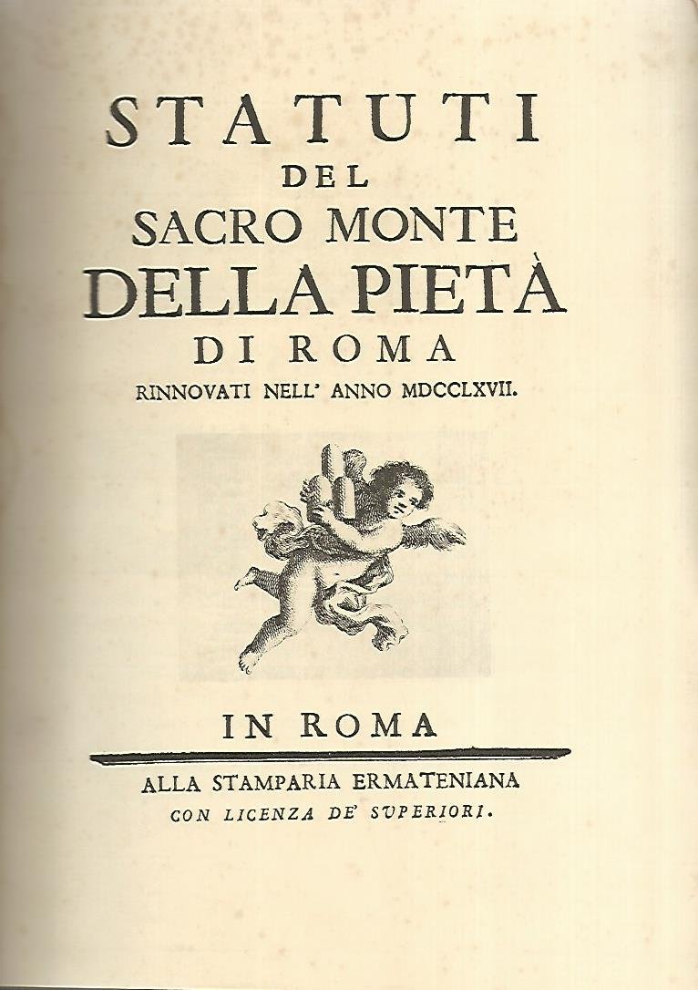Statuti del Sacro Monte della Pietà di Roma