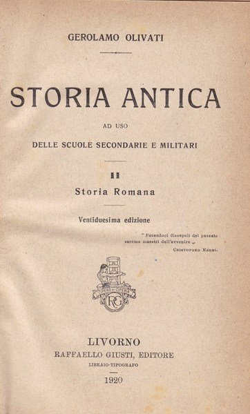 Storia antica. II. Storia romana.
