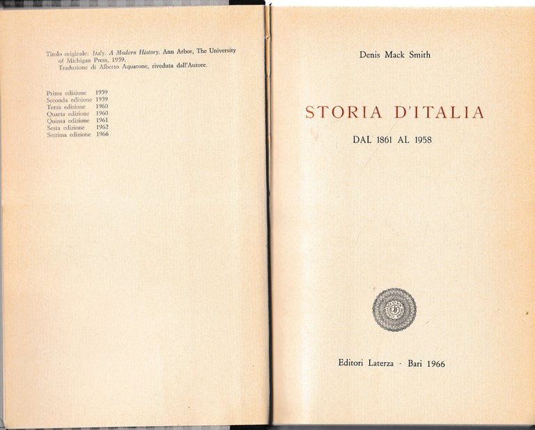 Storia d'Italia. Dal 1861 al 1958