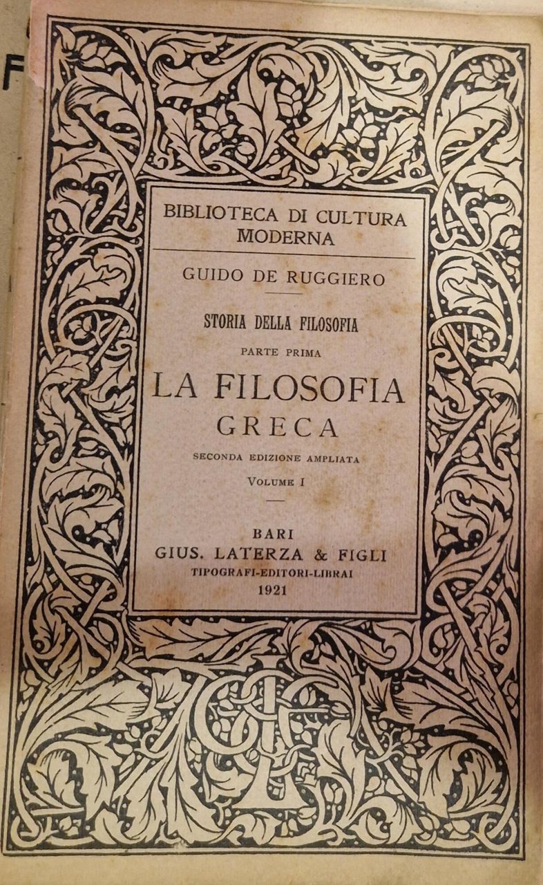 Storia della Filosofia - Parte Prima - La Filosofia Greca …