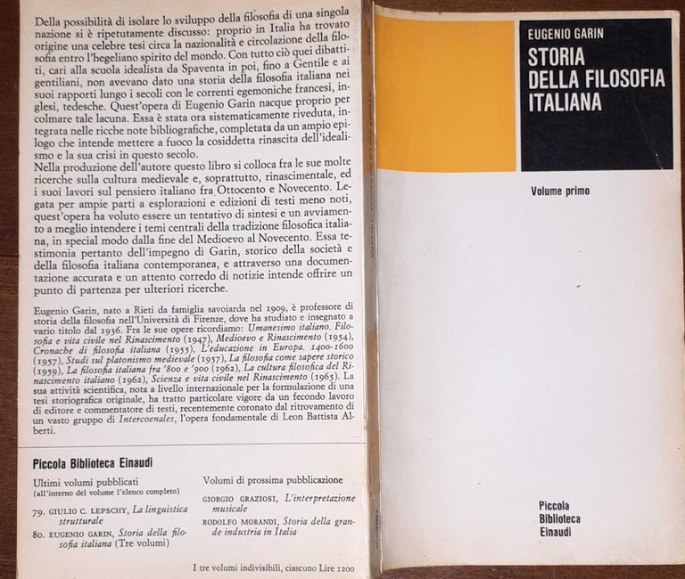 Storia della filosofia italiana. Volume 1