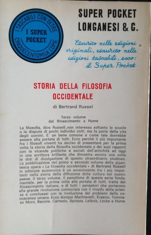 Storia della filosofia occidentale. Terzo volume. Dal Rinascimento a Hume