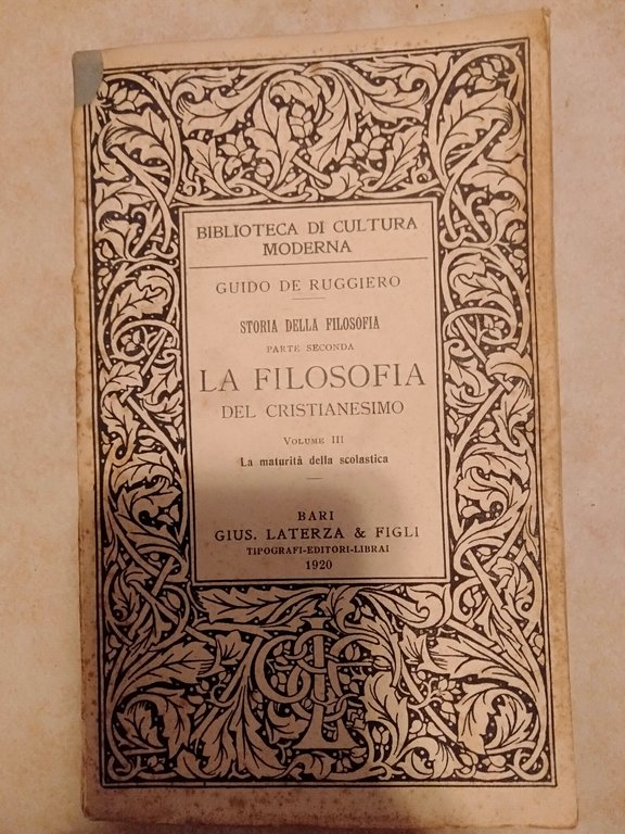 Storia della filosofia parte seconda la filosofia del Cristianesimo vl …