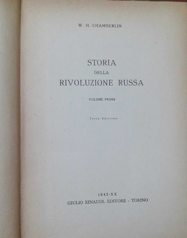 Storia della Rivoluzione Russa. Volume primo