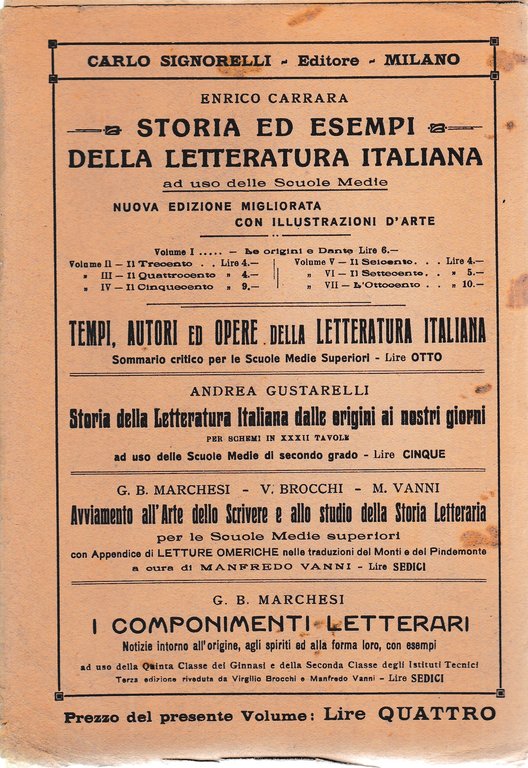 Storia ed esempi della letteratura italiana. Il trecento vol II^