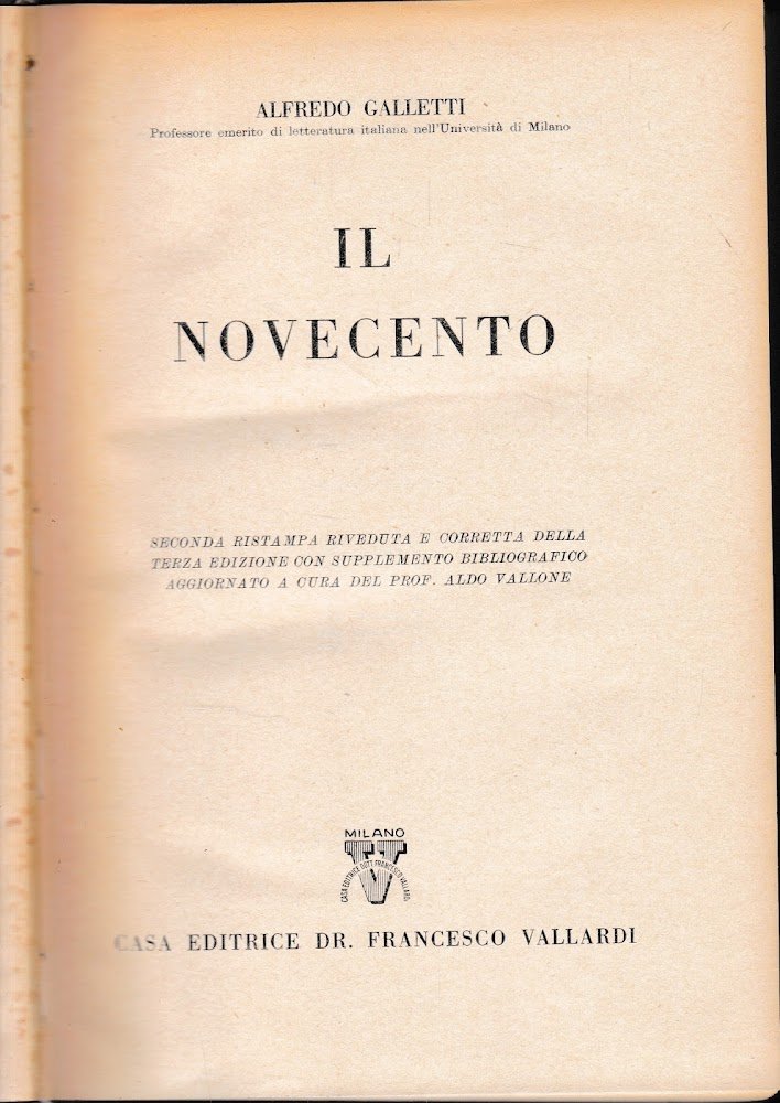 Storia letteraria d'Italia: Il Novecento | Immagine principale