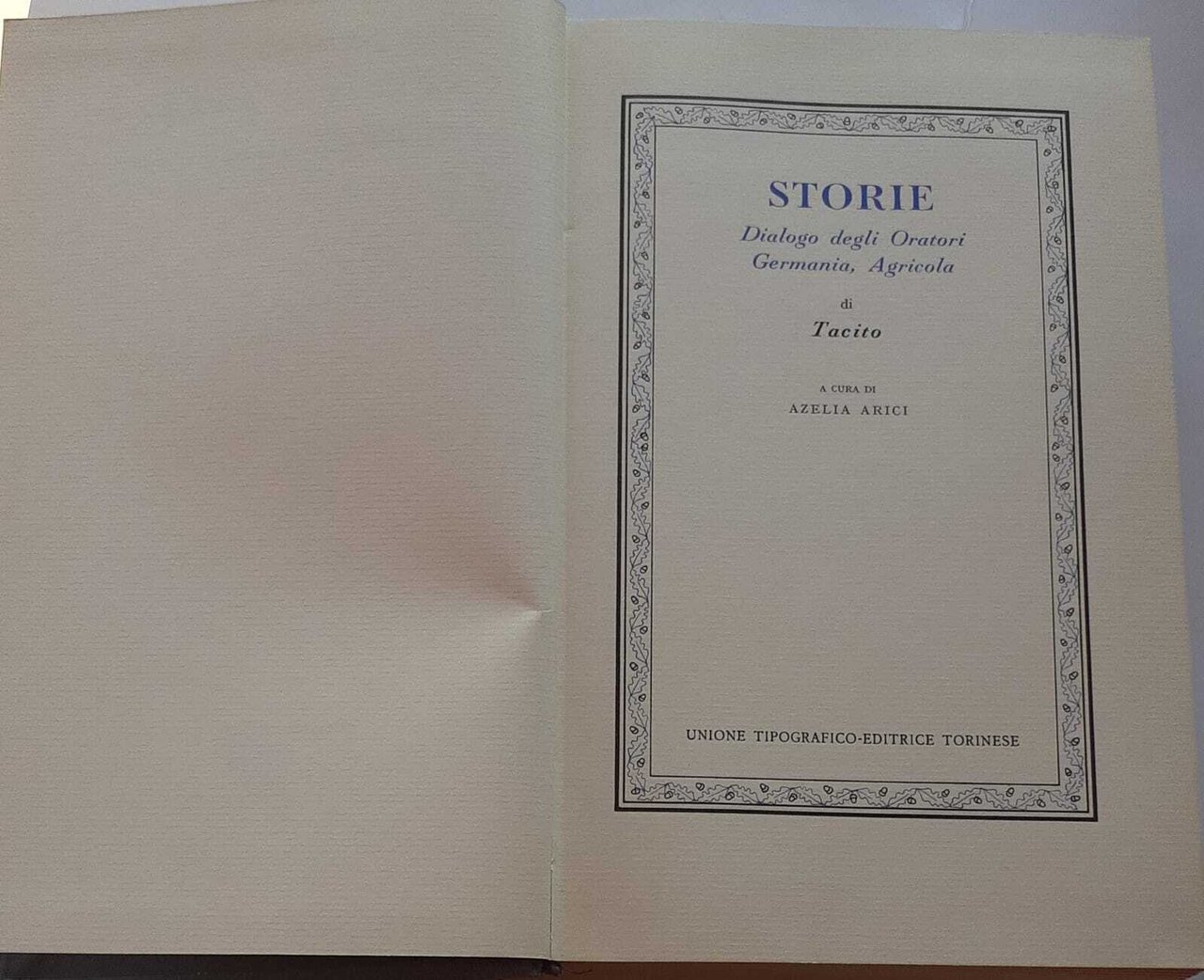 Storie. Dialogo degli Oratori Germania, Agricola di Tacito