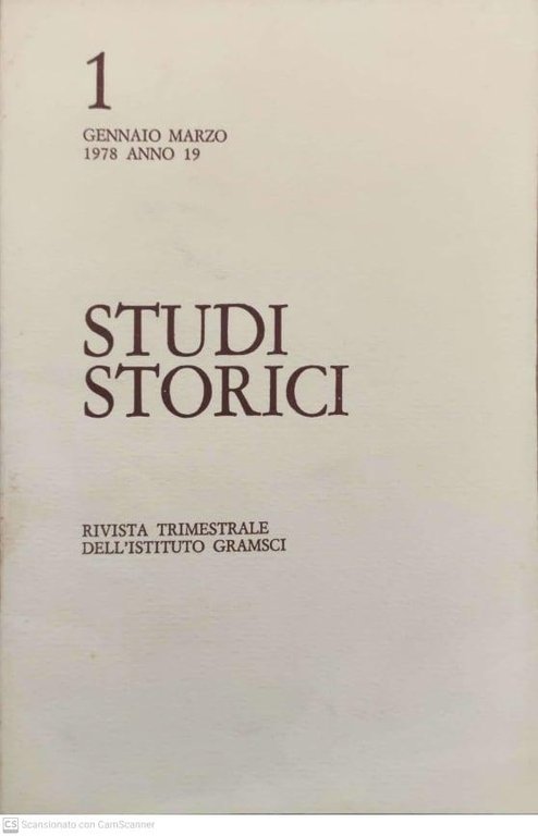 Studi storici. Rivista trimestrale dell'Istituto Gramsci. Volume 1