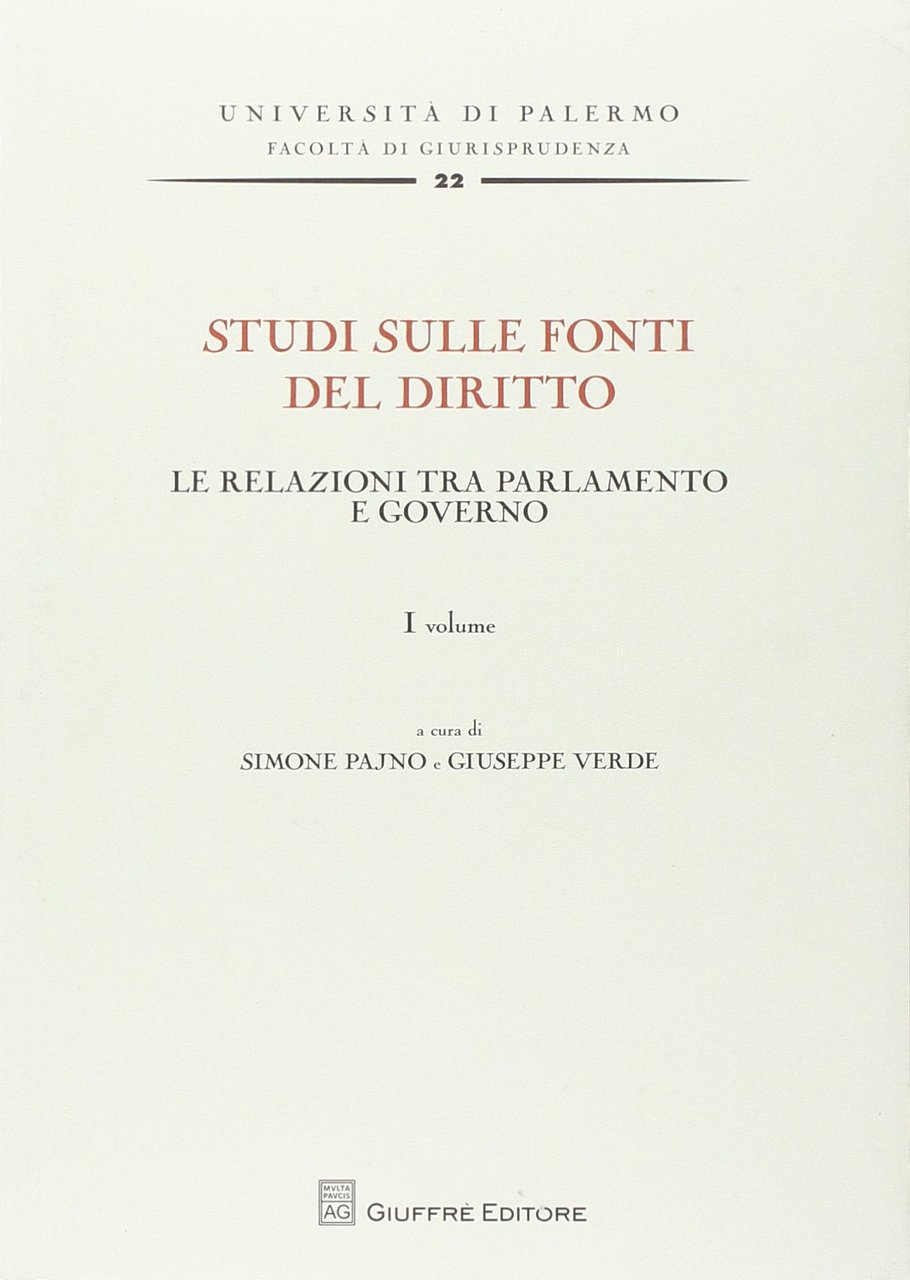 Studi sulle fonti del diritto. Le relazioni tra parlamento e … | Immagine principale