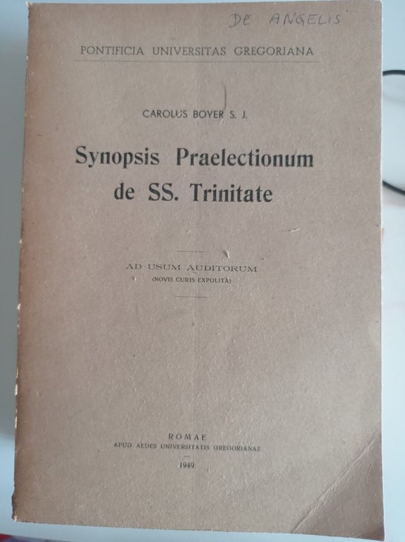 Synopsis Praelectionum de SS. Trinitate | Immagine Gallery 2