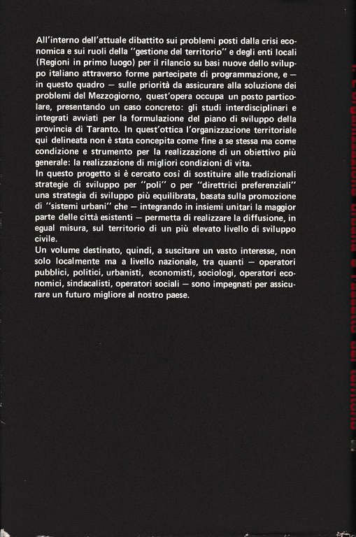 Taranto progetto '80 1^ vol. I bisogni della collettività