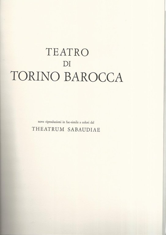 TEATRO DI TORINO BAROCCA NOVE RIPRODUZIONI FAC SIMILE A COLORI …