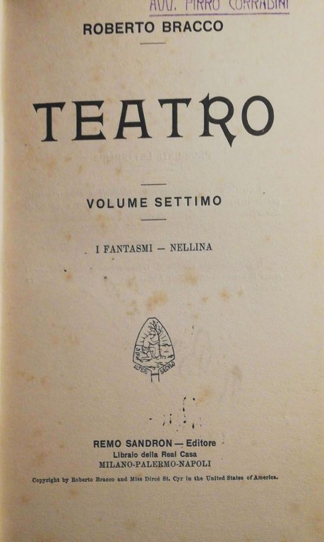 Teatro. Volume settimo.