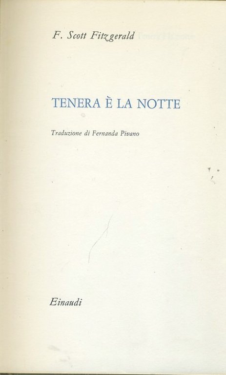 Tenera è la notte