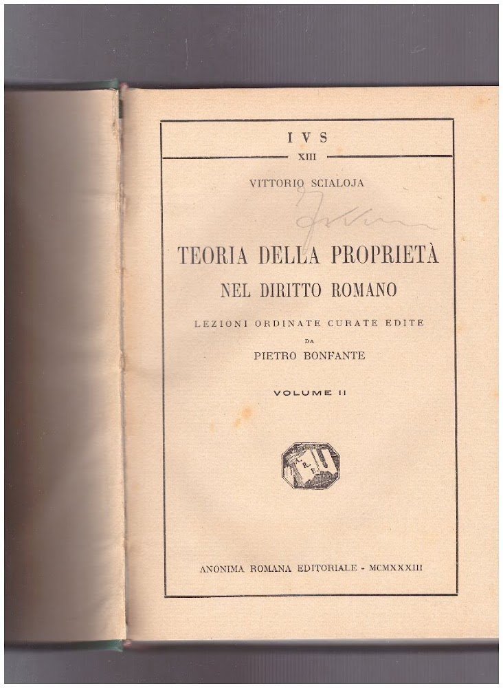 Teoria della Proprietà nel Diritto Romano Volume II