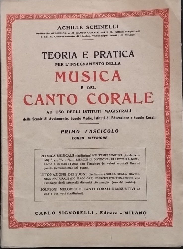 Teoria e pratica per l'insegnamento della musica e del canto …