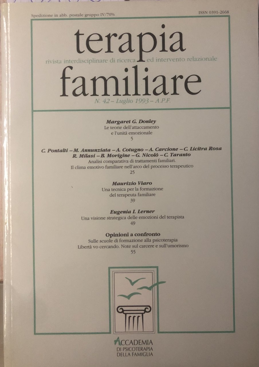 Terapia familiare n.42 luglio 1993 | Immagine principale