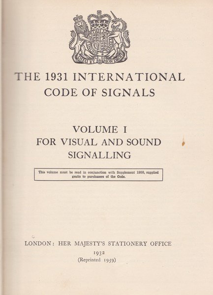The 1931 International Code of Signals. British Edition. I.II. | Immagine Gallery 2