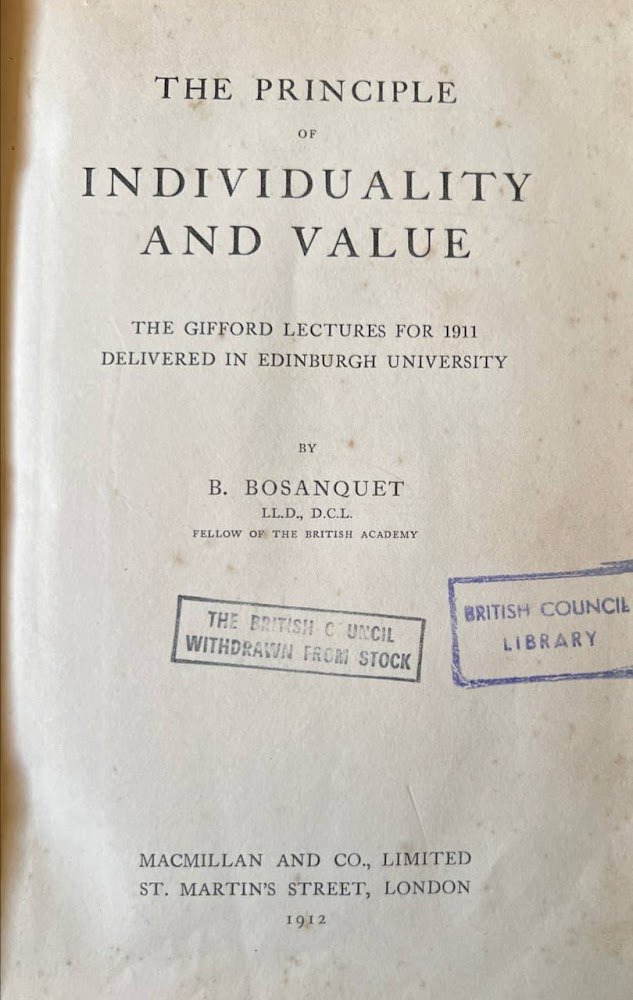 The principle of individuality and value