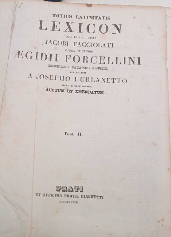 Totius latinitatis Lexicon (Tom. II)
