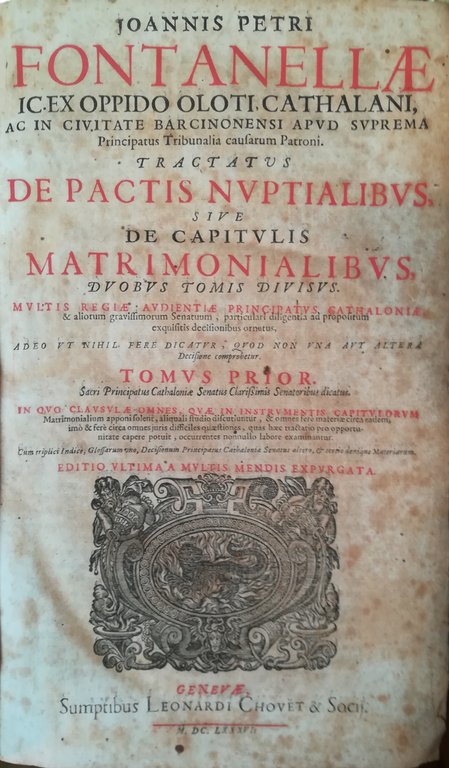 Tractatus de pactis nuptialibus sive de capitulis matrimonialibus. I. II.