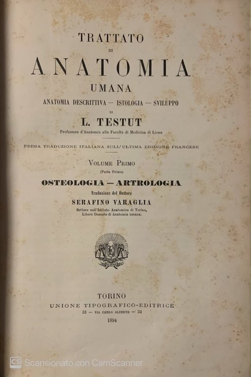 Trattato di anatomia umana. Anatomia descrittiva - istologia- sviluppo
