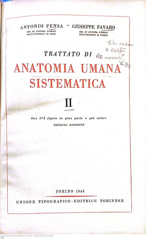 Trattato di anatomia umana sistematica. Volume II