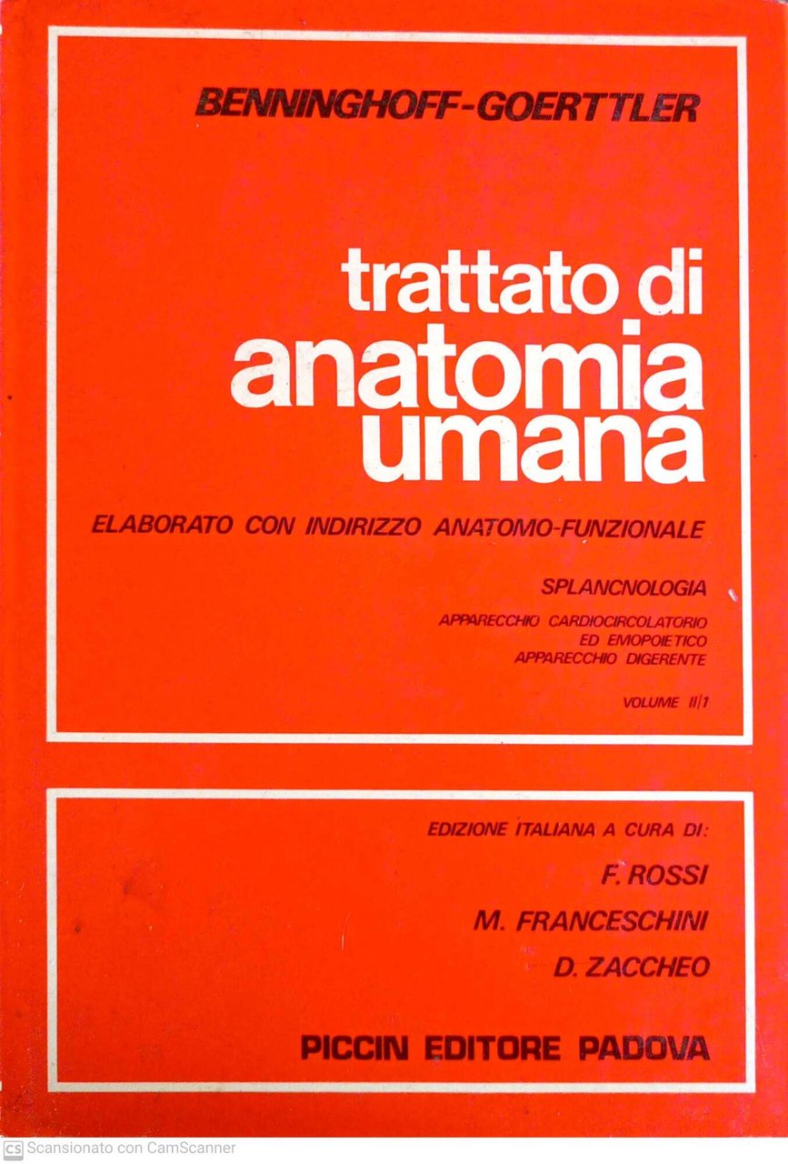 Trattato di anatomia umana vol. II/1 splancnologia